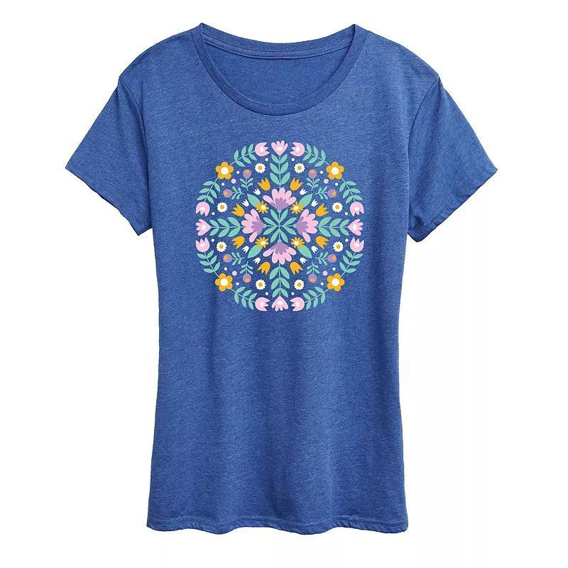 Women's Scandinavian Decorative Oversized Tee, Size: XXL, Grey Blue Product Image