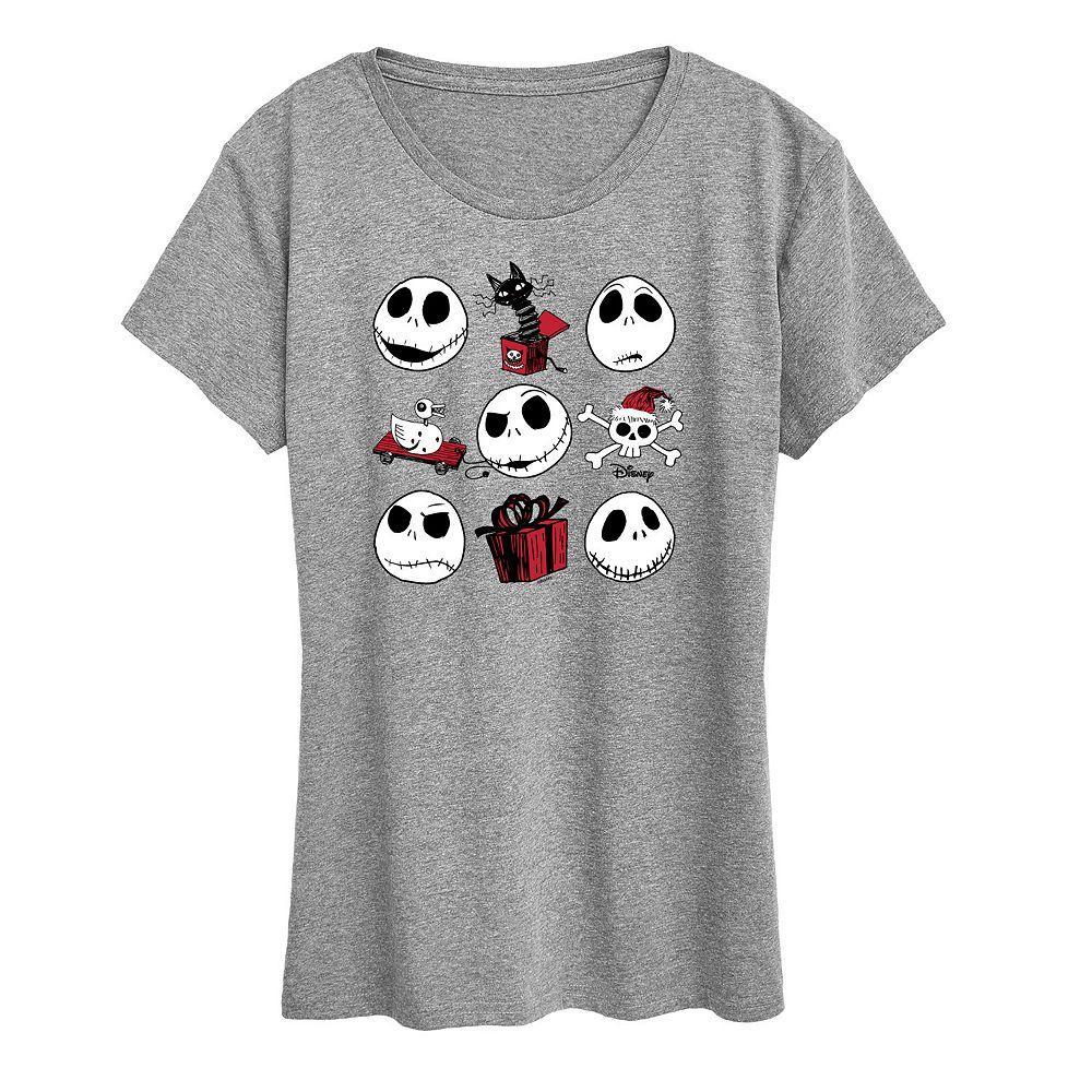 Disney's Nightmare Before Christmas Women's Jack Grid Graphic Tee, Girl's, Size: XXL, Grey Green Product Image