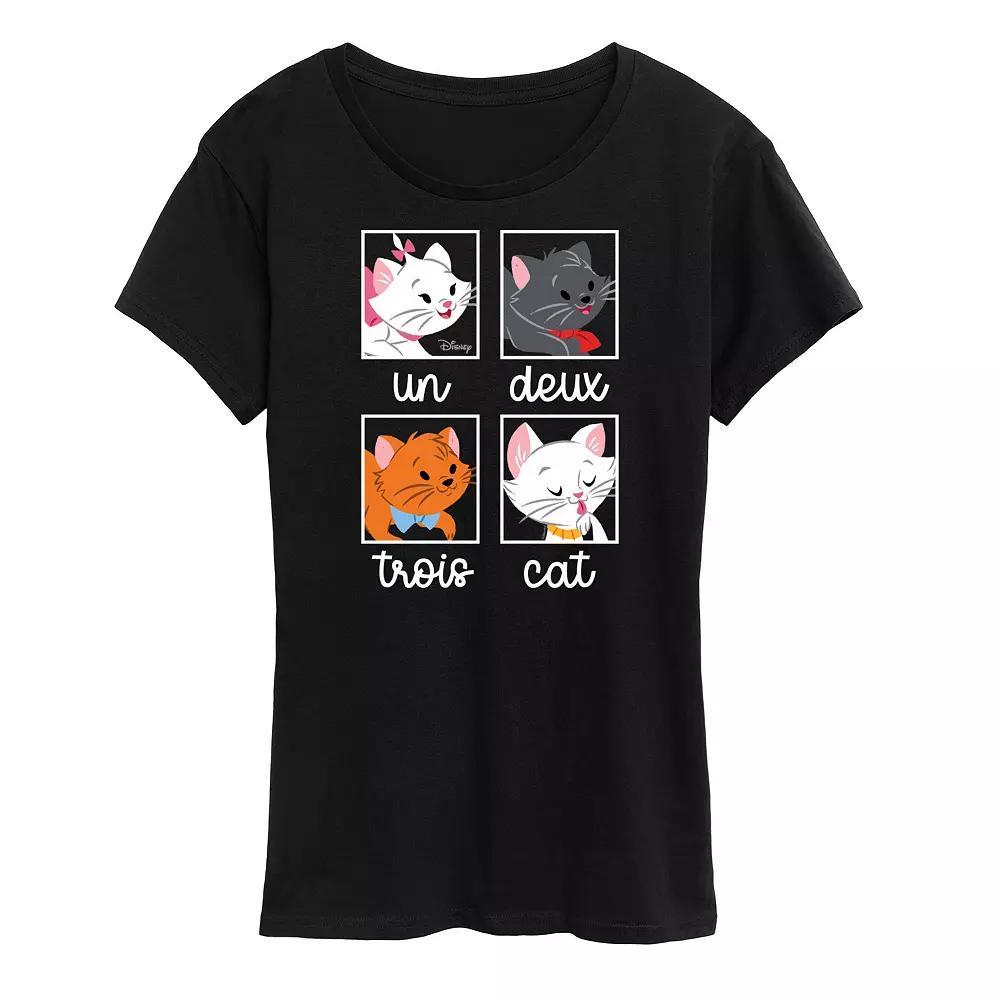 Disneys The Aristocats Womens Un Deux Trois Cat Graphic Tee, Girls Product Image