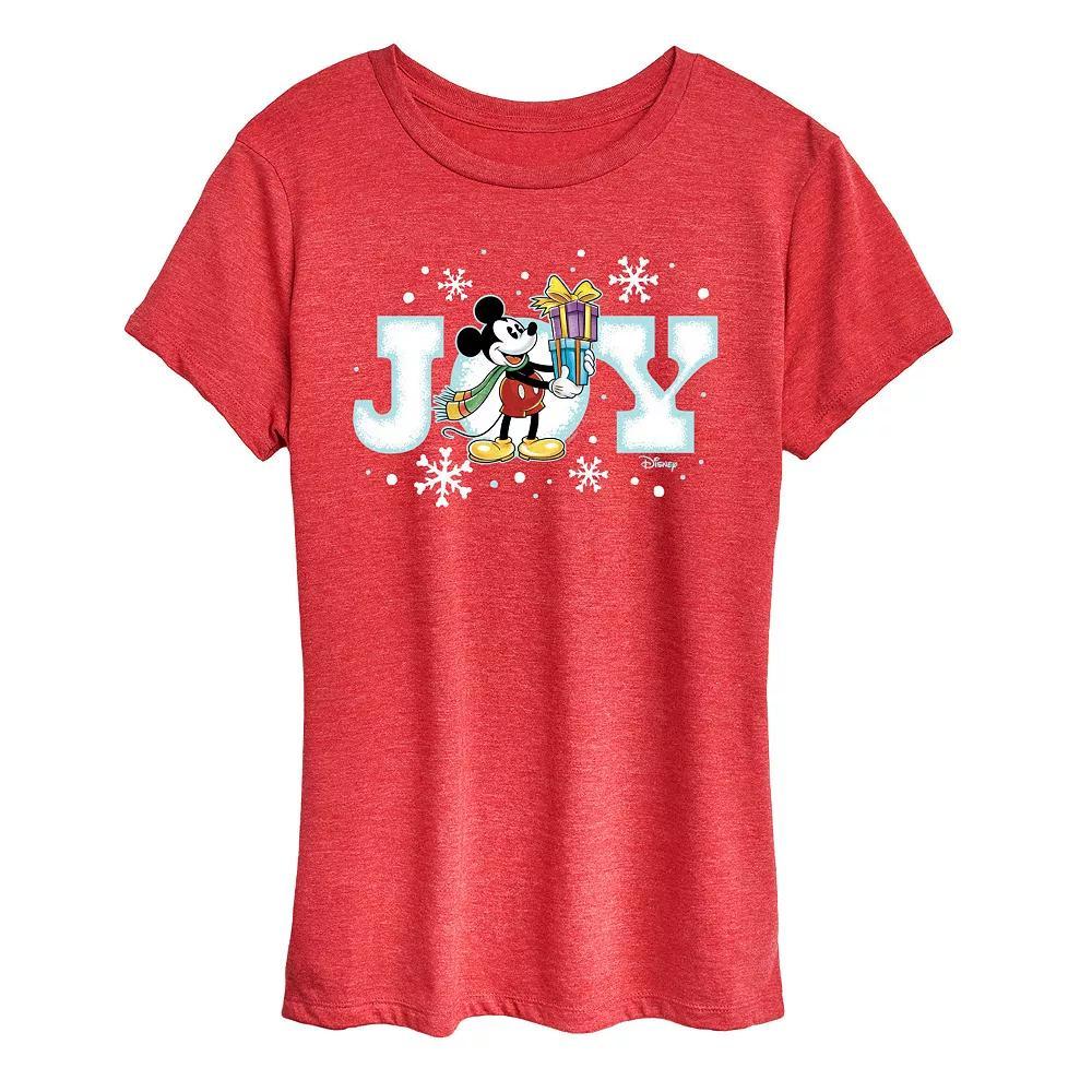 Disney's Mickey Mouse Women's Joy Mickey Graphic Tee, Size: XXL, Grey Red Product Image