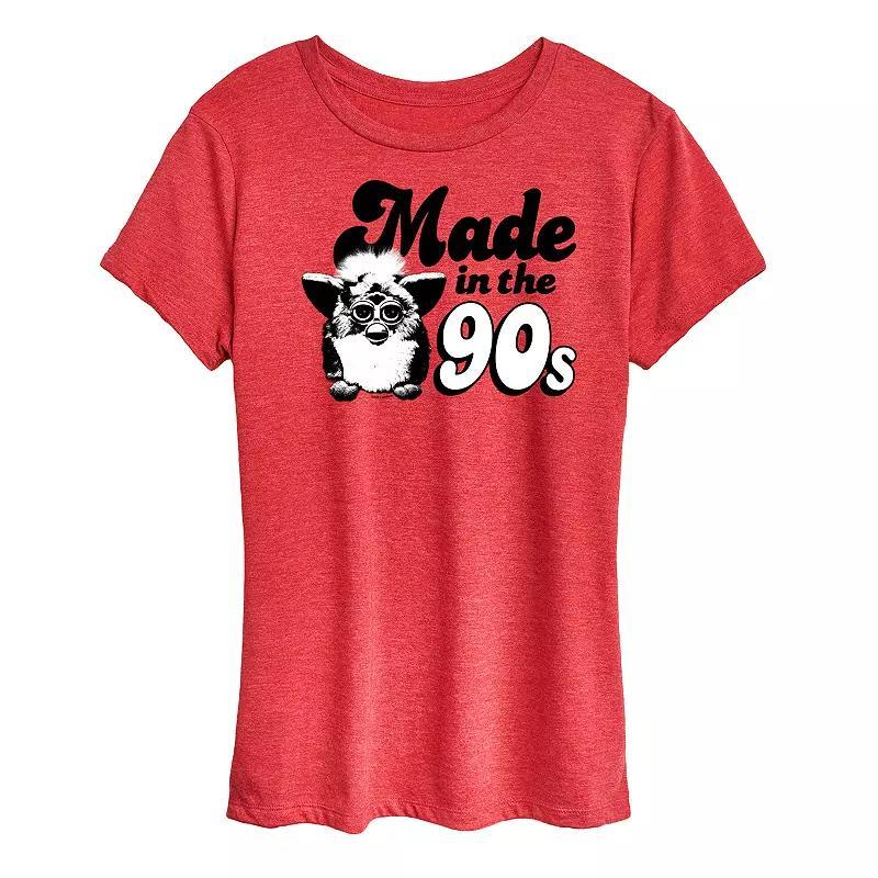 Womens Furby Made In The 90s Graphic Tee Grey Royal Blue Product Image