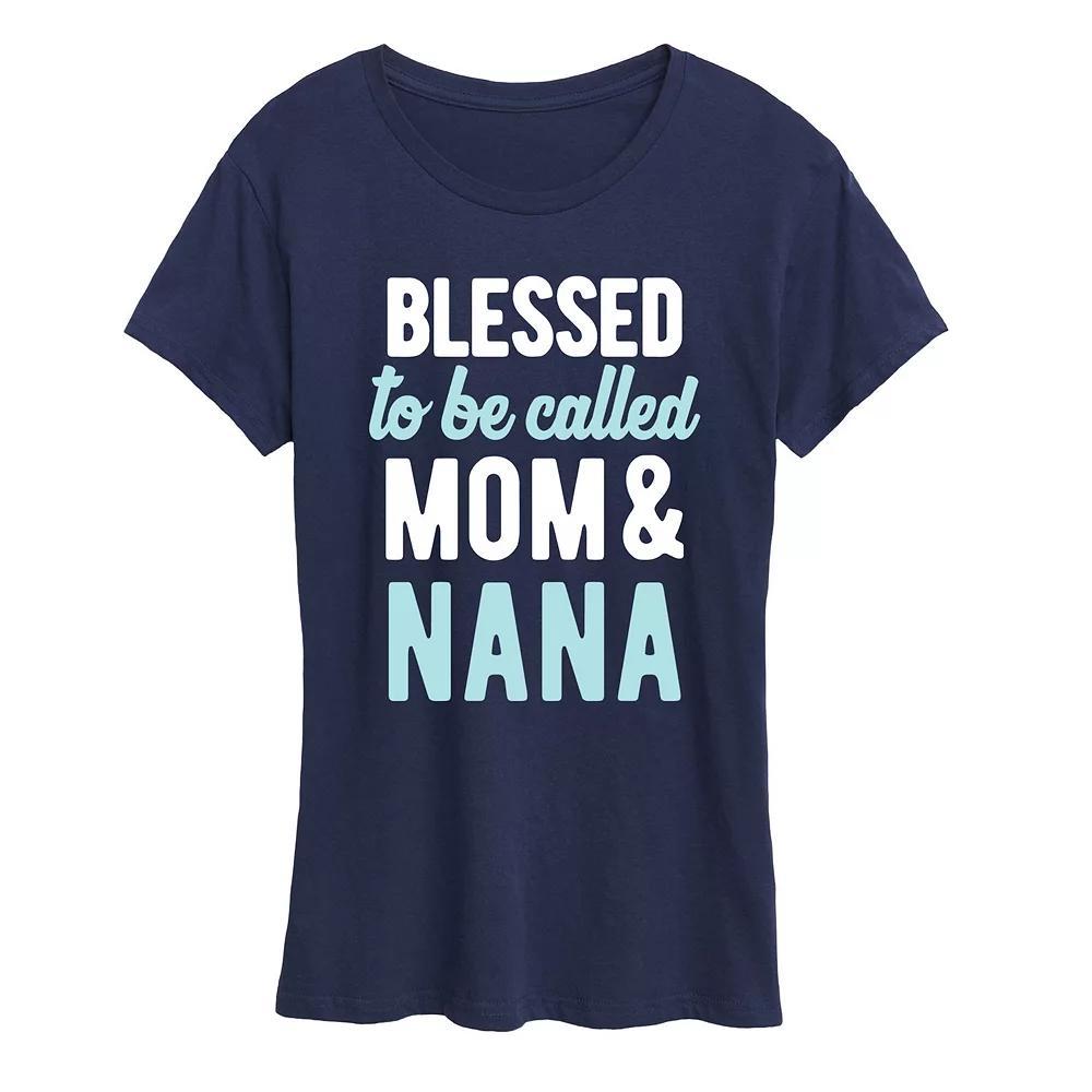 Womens Blessed To Be Called Nana Graphic Tee Blue Product Image