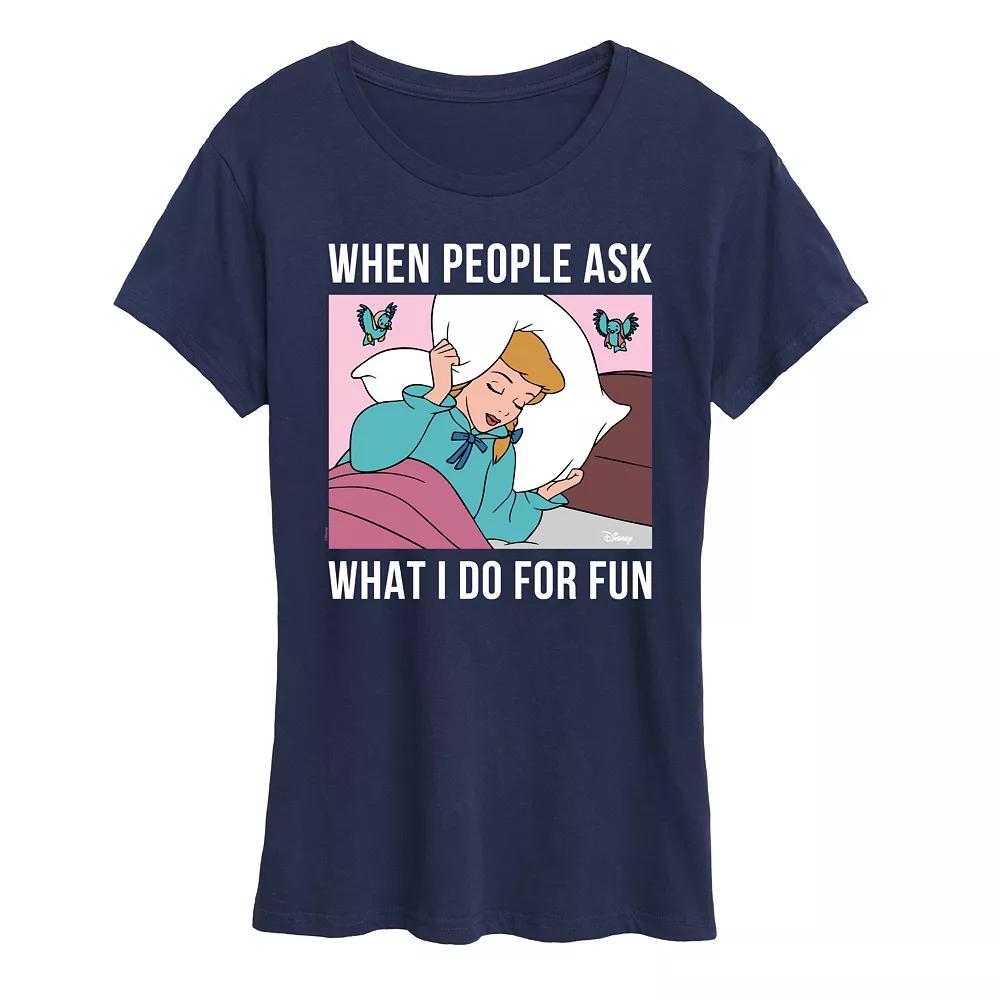 Disney Princess Aurora Women's Sleeping Graphic Tee, Girl's, Size: Medium, Blue Product Image