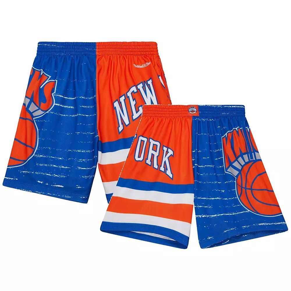 Men's Mitchell & Ness Blue/Orange New York Knicks Jumbotron 3.0 Shorts, Size: Small Product Image