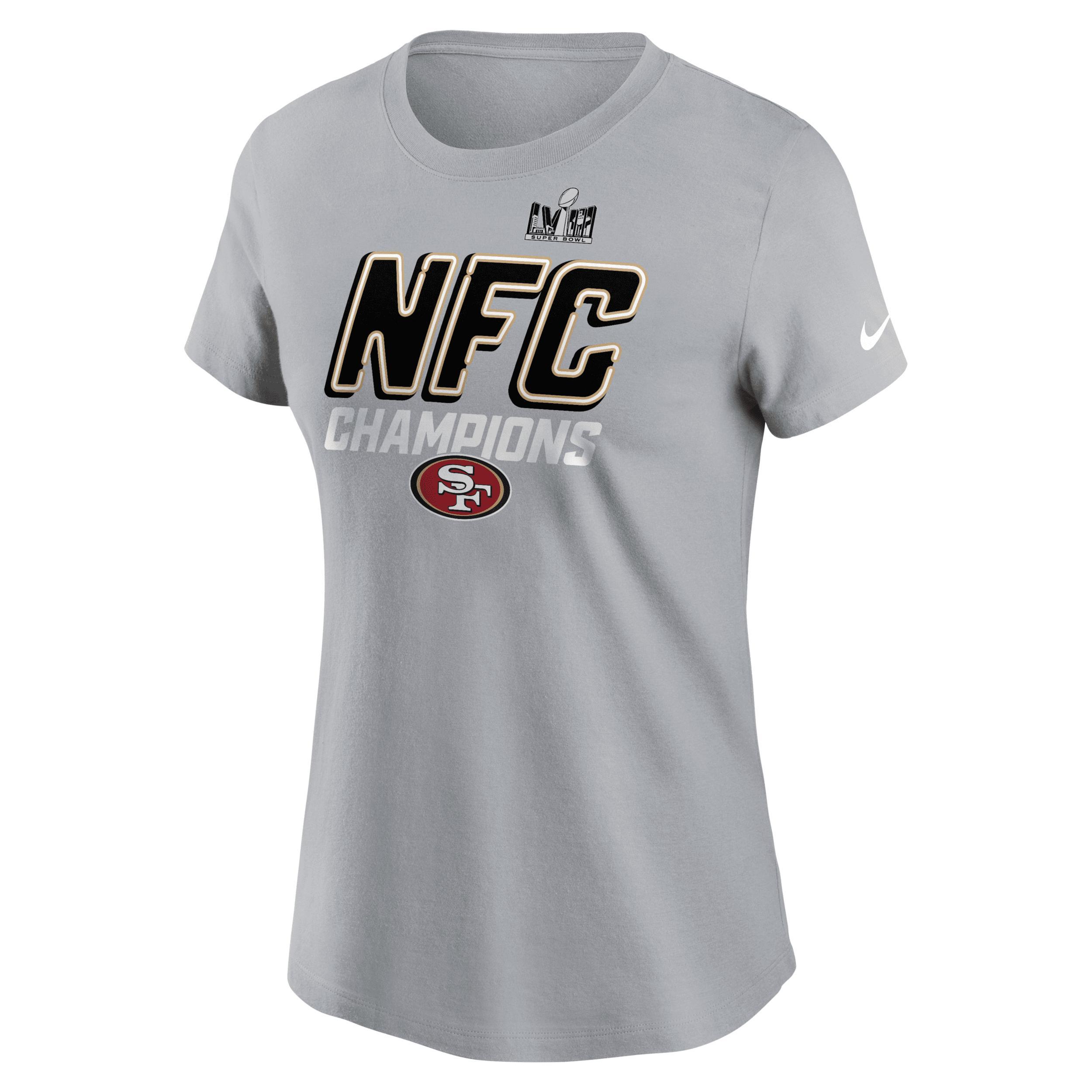 Women's Nike Gray San Francisco 49ers 2023 NFC Champions Iconic T-Shirt, Size: Medium, Grey Product Image