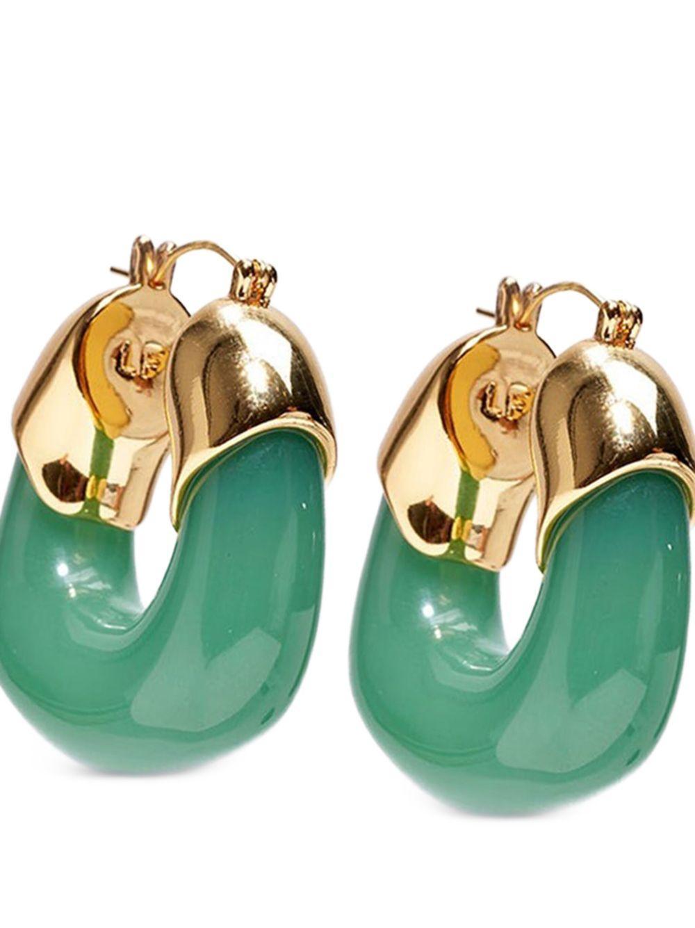 Organic gold-toned hoop earrings Product Image