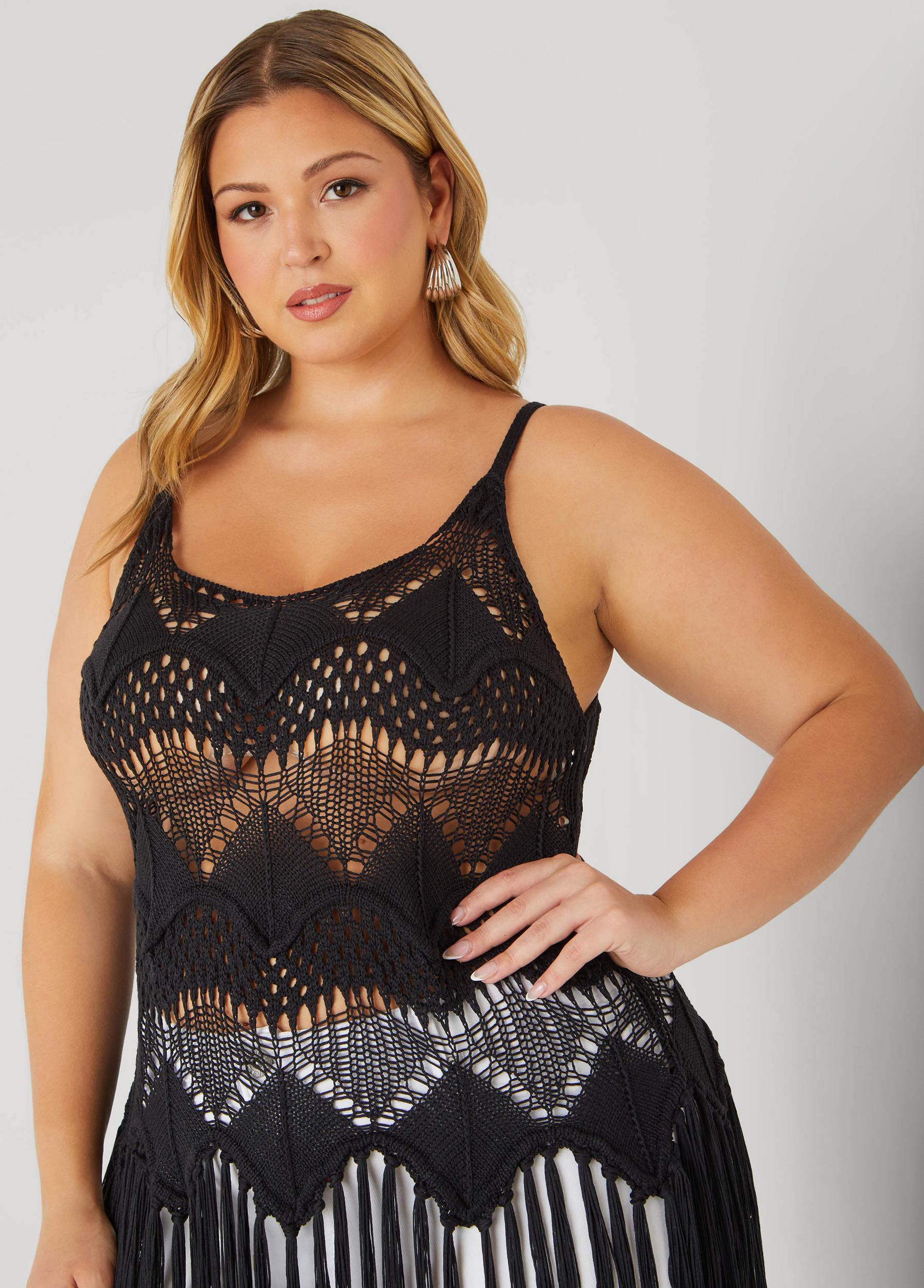 Fringed Crochet Sweater Product Image