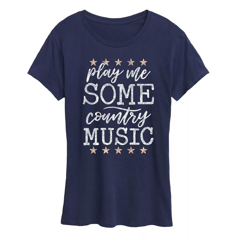 Women's Play Me Some Country Music Graphic Tee, Size: Small, Heather Grey Product Image