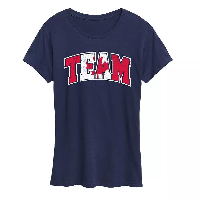 Womens Team Canada Graphic Tee Grey Blue Product Image
