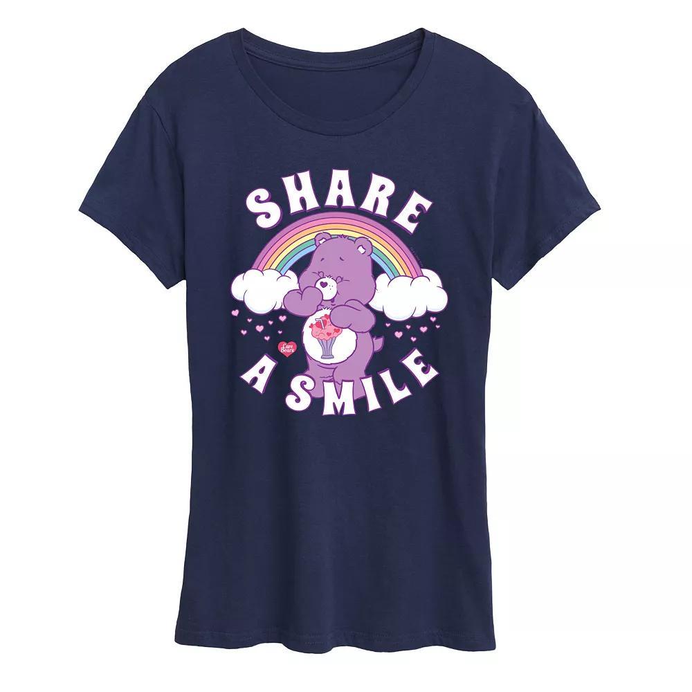 Womens Care Bears Share A Smile Graphic Tee, Girls Blue Product Image