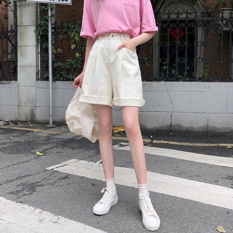 Denim Wide-Leg Shorts Product Image