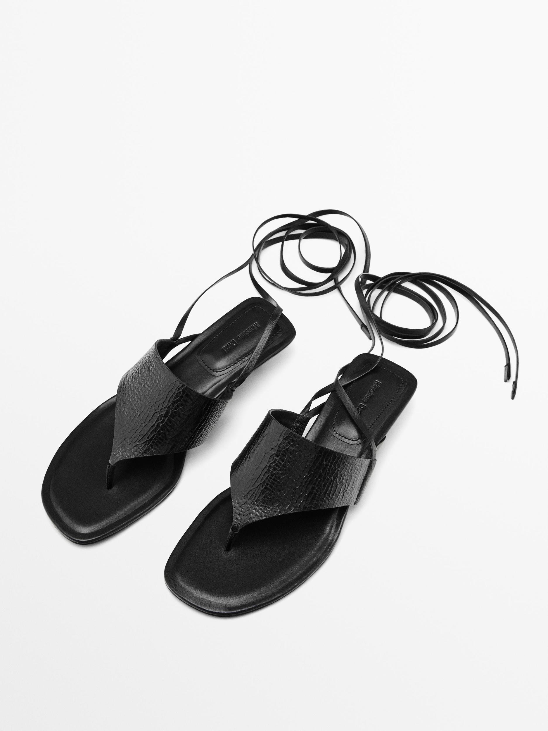 Leather gladiator sandals Product Image
