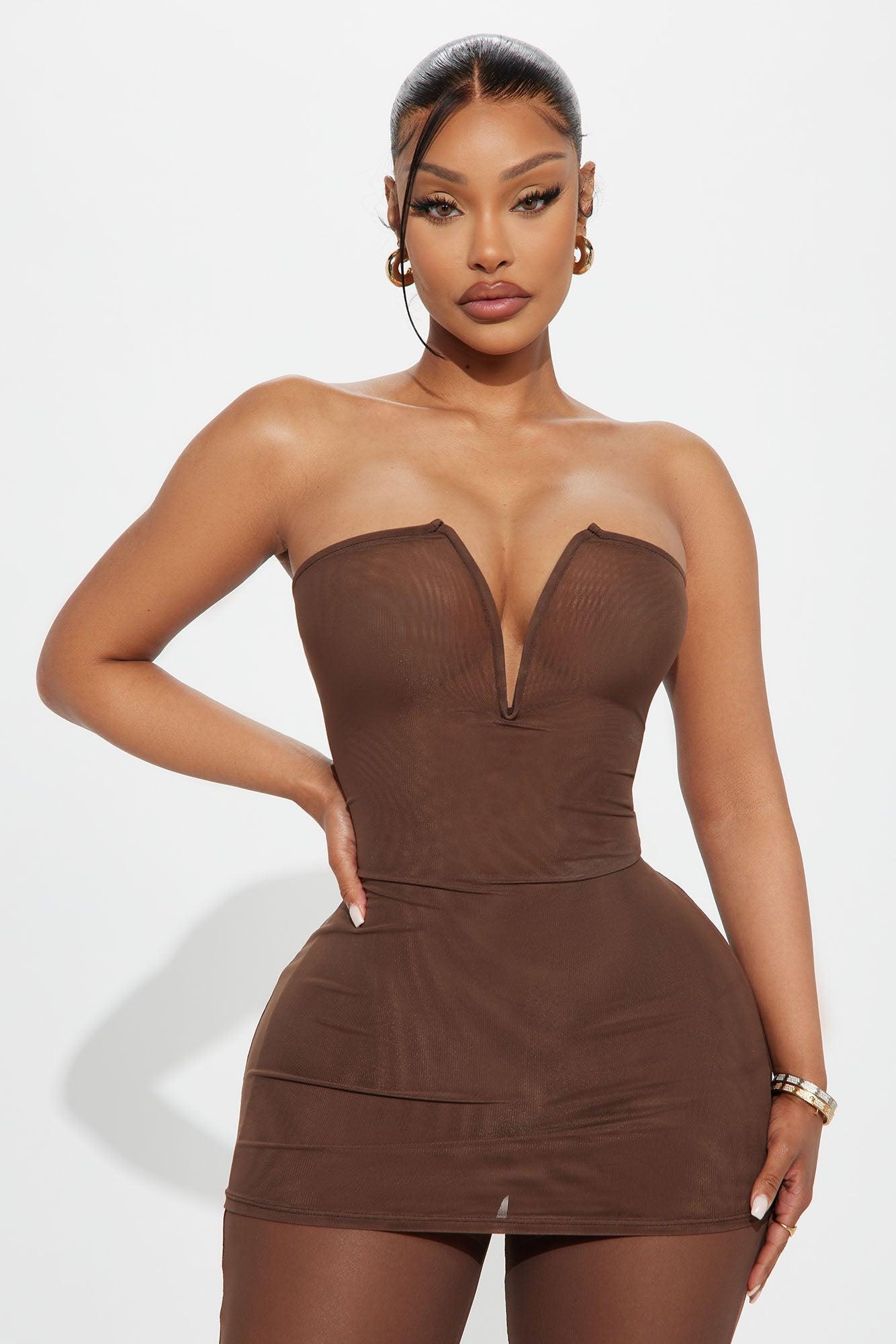 In My Place Mesh Pant Set - Chocolate Product Image