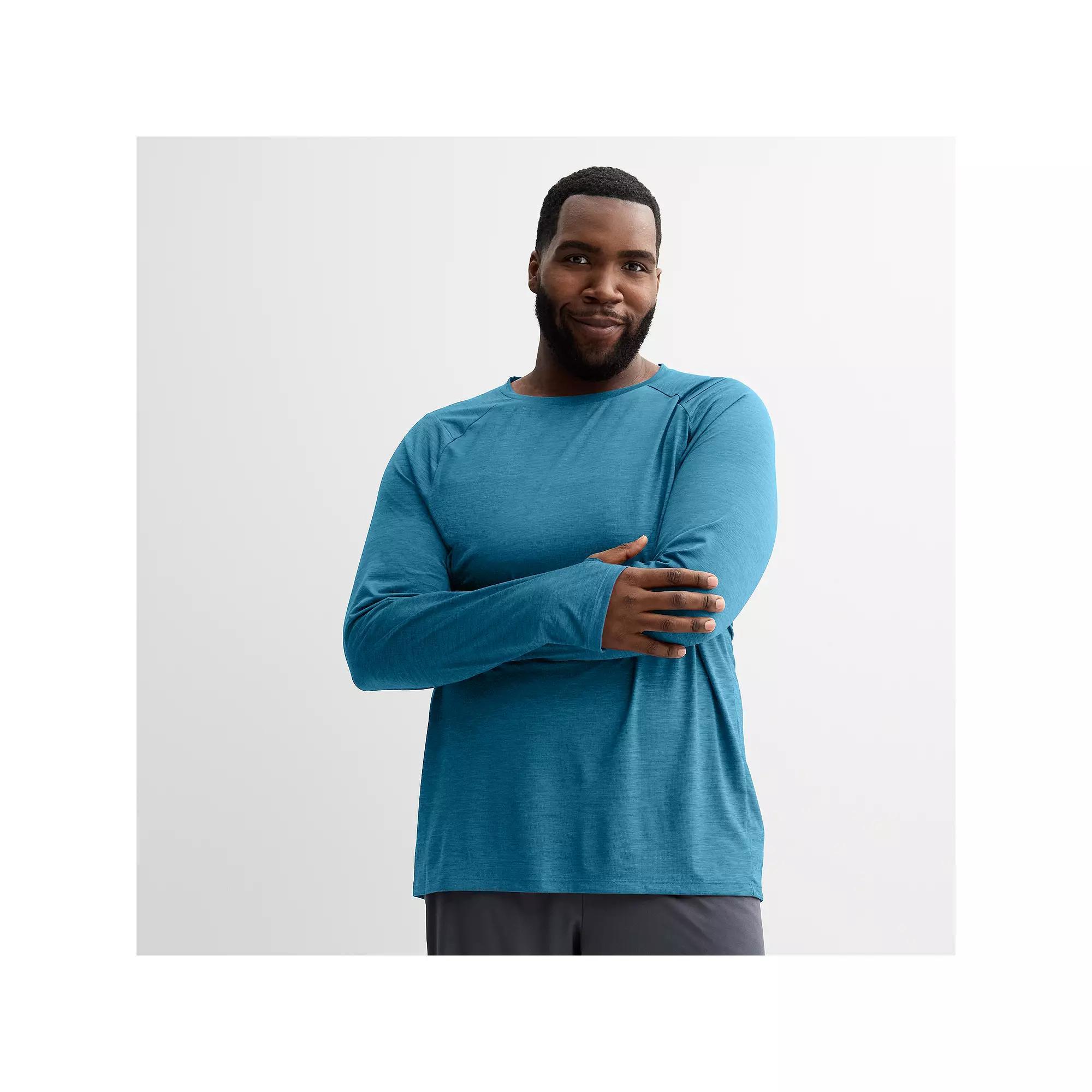 Big & Tall Tek Gear® Dry Tek Long Sleeve Tee, Men's, Size: Medium Tall, Smokey Passion Product Image