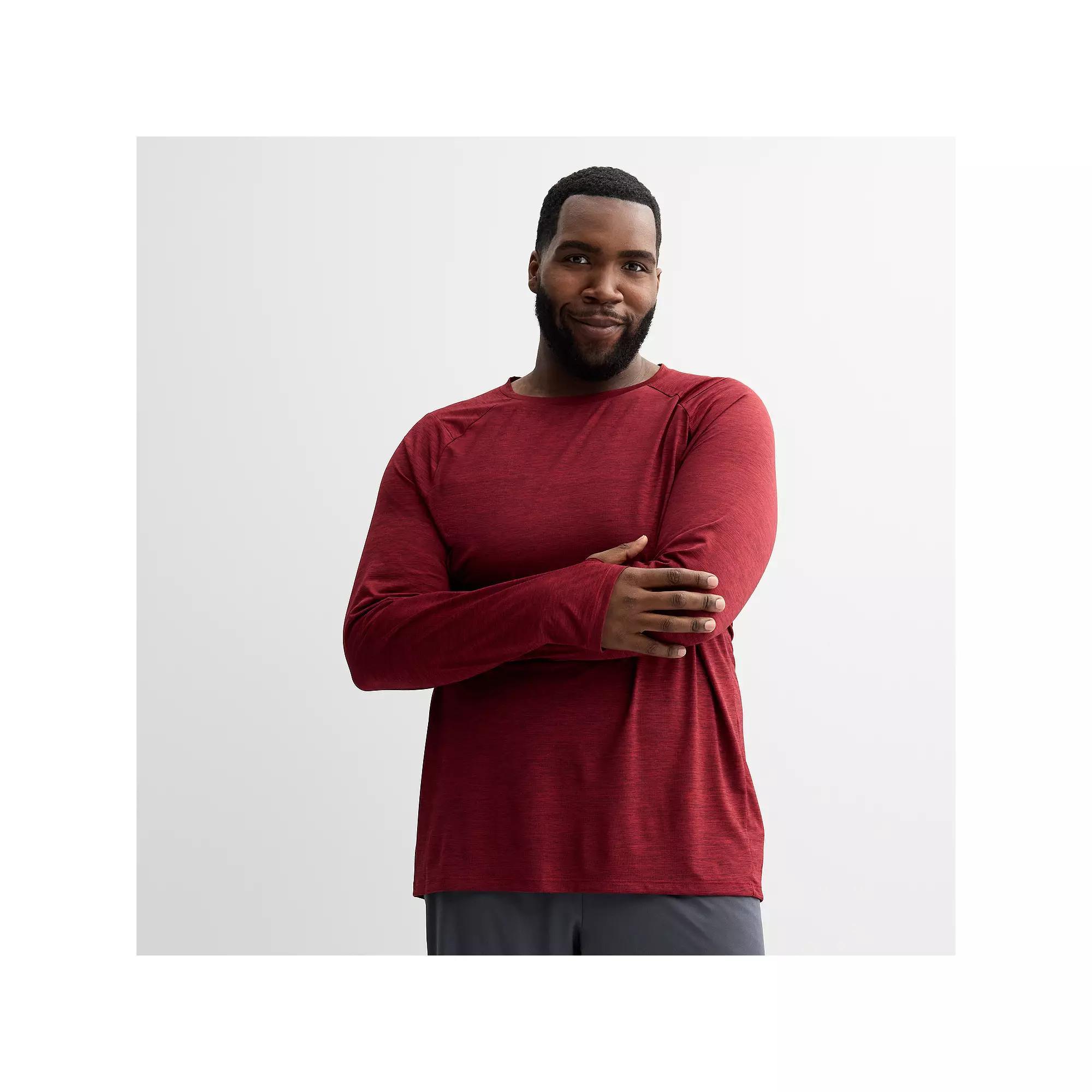 Big & Tall Tek Gear® Dry Tek Long Sleeve Tee, Men's, Size: Medium Tall, Smokey Passion Product Image
