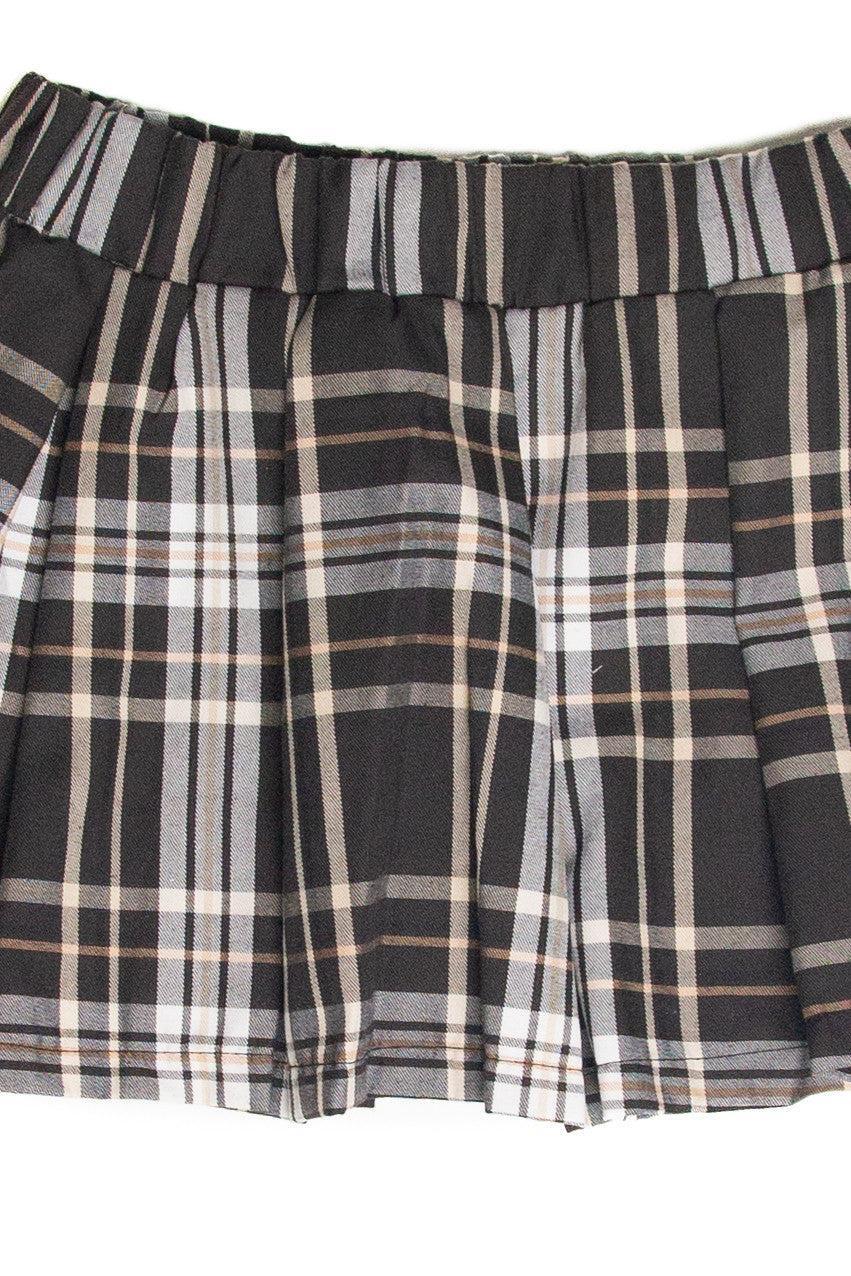 Pleated Plaid Mini Skort Product Image