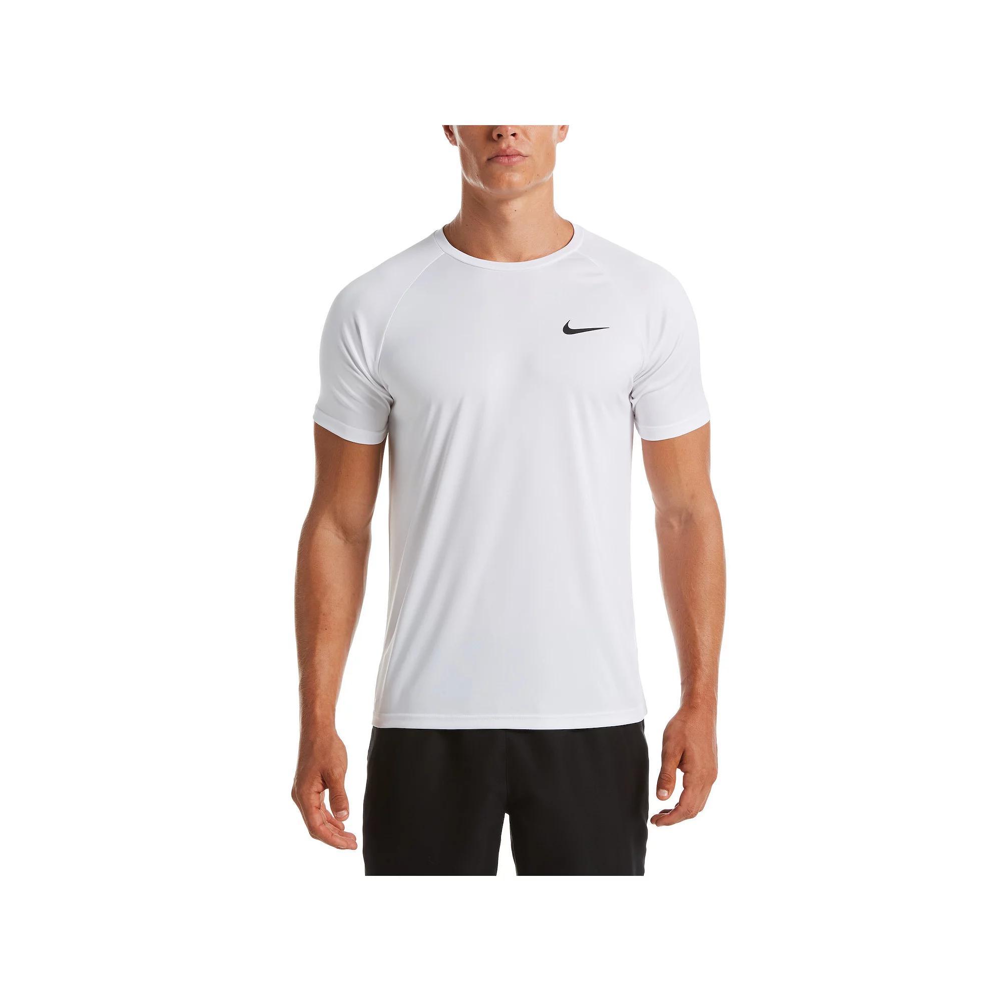 Men's Nike Dri-FIT UPF 40+ Hydroguard Short Sleeve Swim Tee, Size: Medium, Iron Gray Product Image