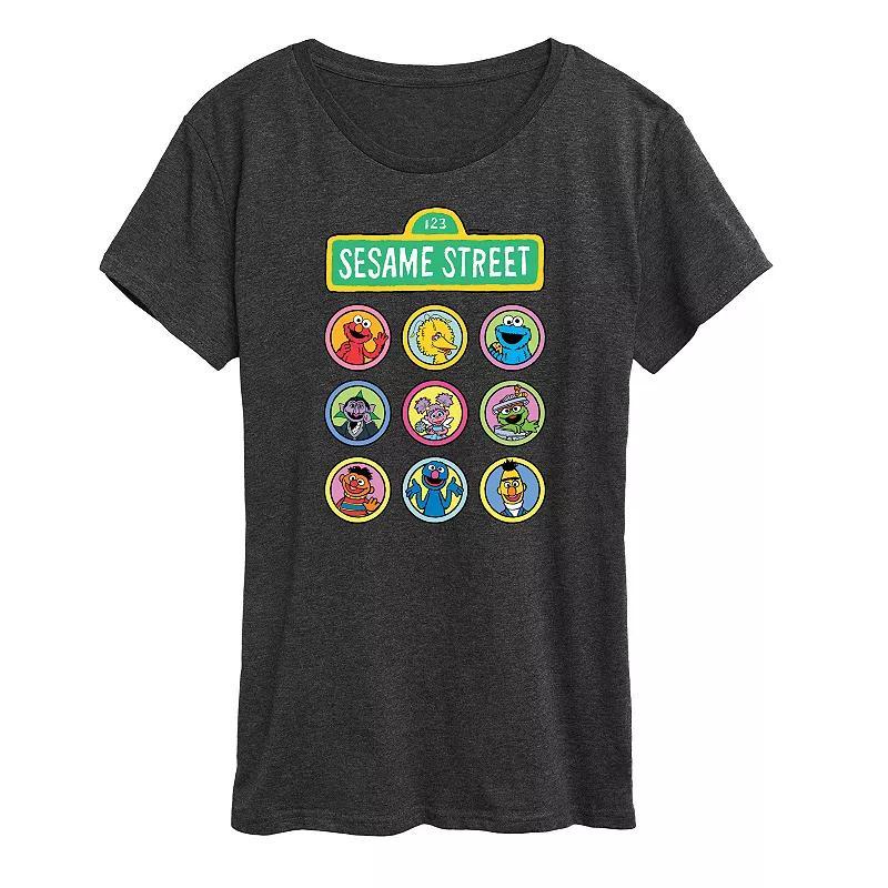 Womens Sesame Street Character Grid Graphic Tee, Girls Product Image