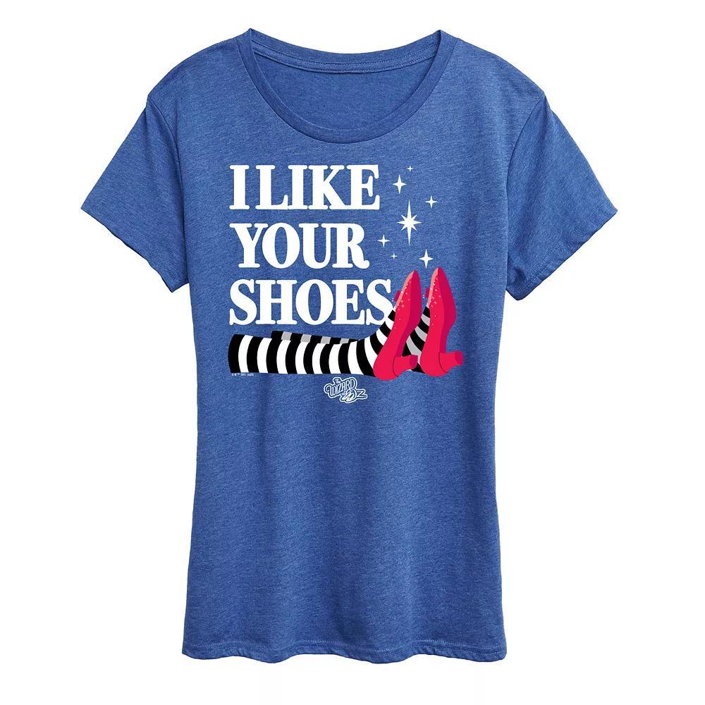 Womens The Wizard Of Oz Like Your Shoes Graphic Tee Grey Gray Product Image