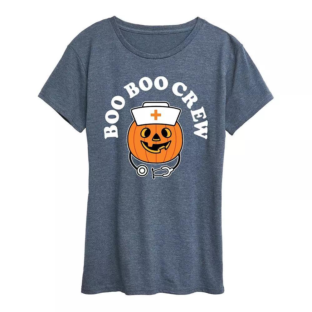Womens Boo Boo Crew Halloween Tee, Girls Grey Gray Product Image