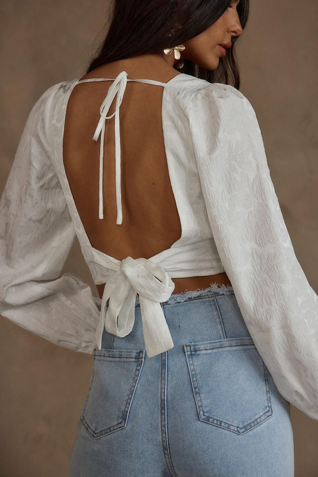 Love Affair White Floral Blouse Product Image