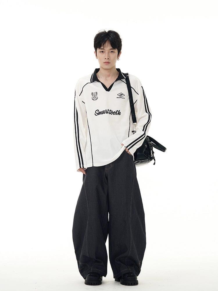 RT No. 11307 UPSIDE DOWN SCIMITAR WIDE DENIM JEANS Product Image