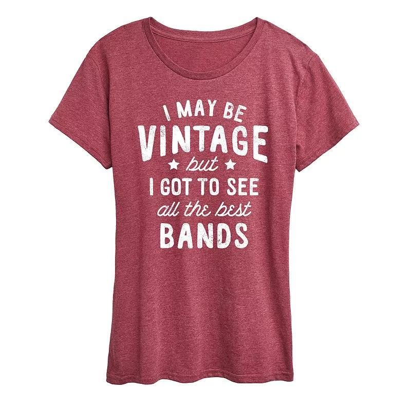 Womens I May Be Vintage Best Bands Graphic Tee Blue Product Image