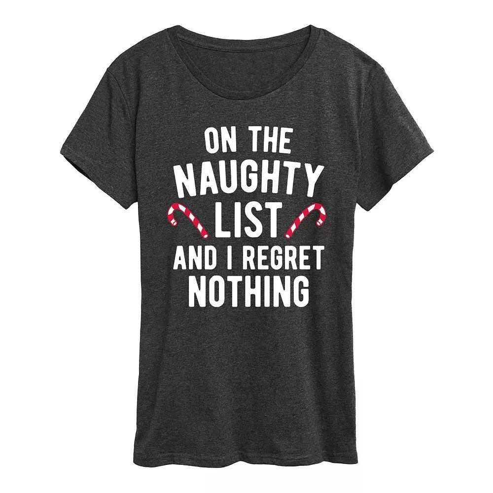 Womens On The Naughty List Graphic Tee, Girls Product Image