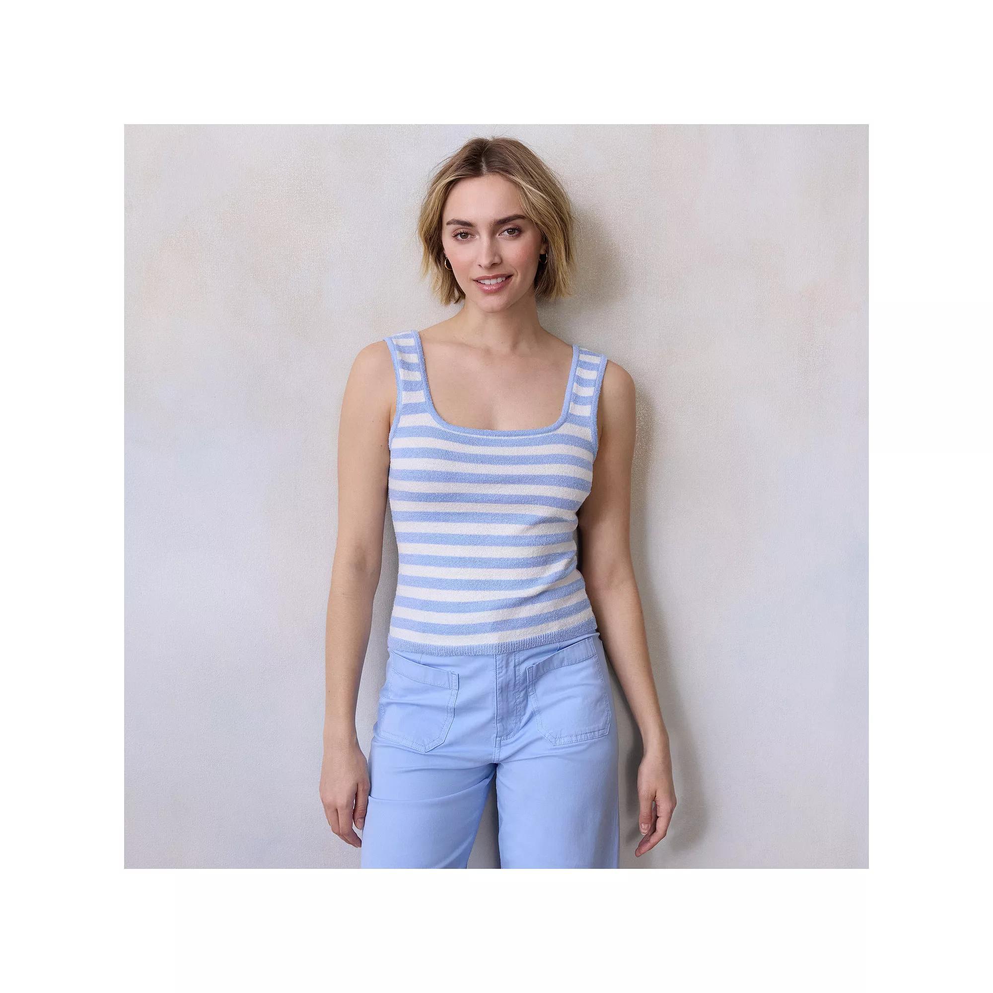 Women's LC Lauren Conrad Sweater Tank Top, Size: Medium, Chandail Stripe Product Image