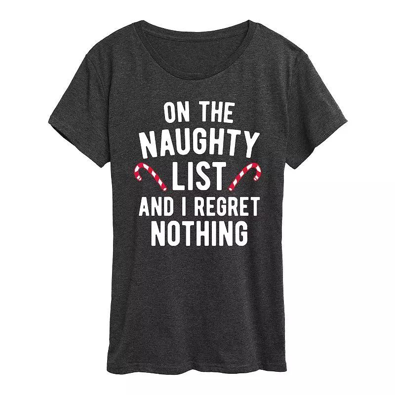 Womens On The Naughty List Graphic Tee, Girls Product Image