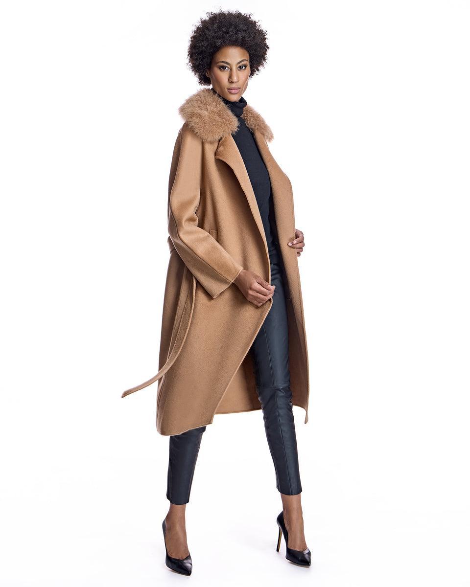 Cashmere Belted Coat with Cashmere Goat Shirt Collar-Maximilian Product Image