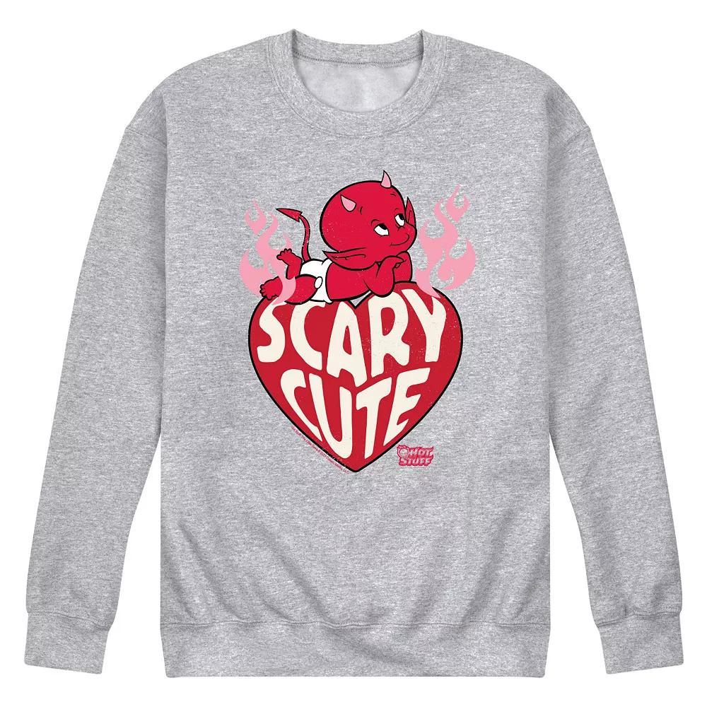 Mens Hot Stuff Little Devil Scary Cute Fleece Sweatshirt Athletic Grey Product Image