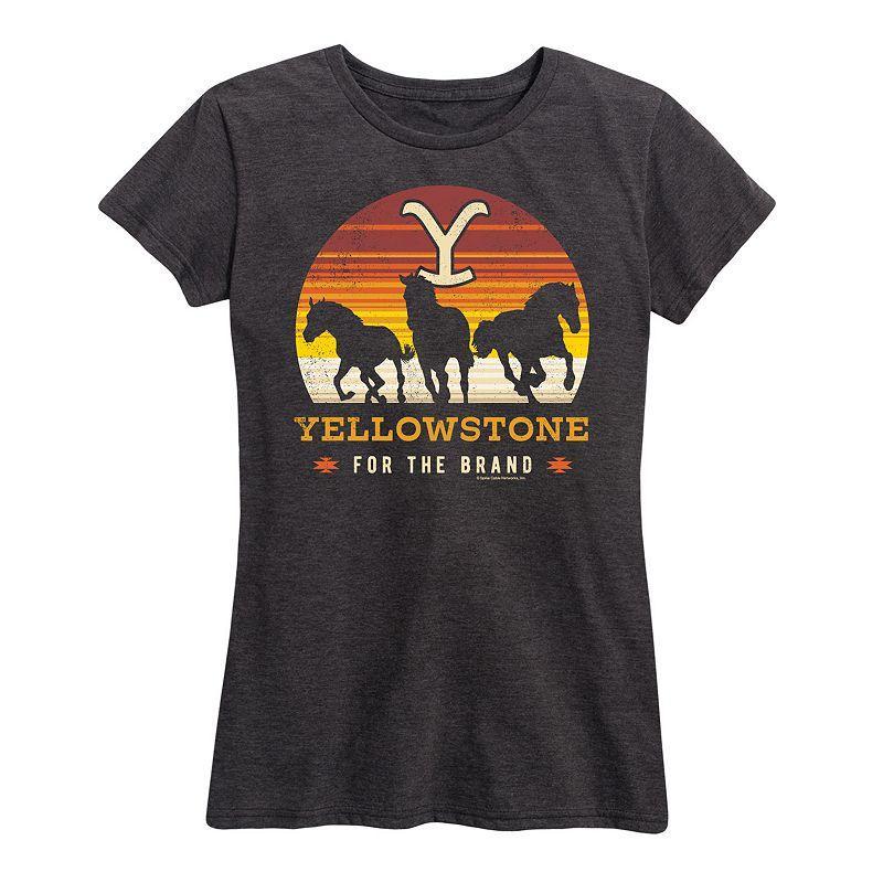 Womens Yellowstone Wild Horses Graphic Tee, Girls Blue Product Image