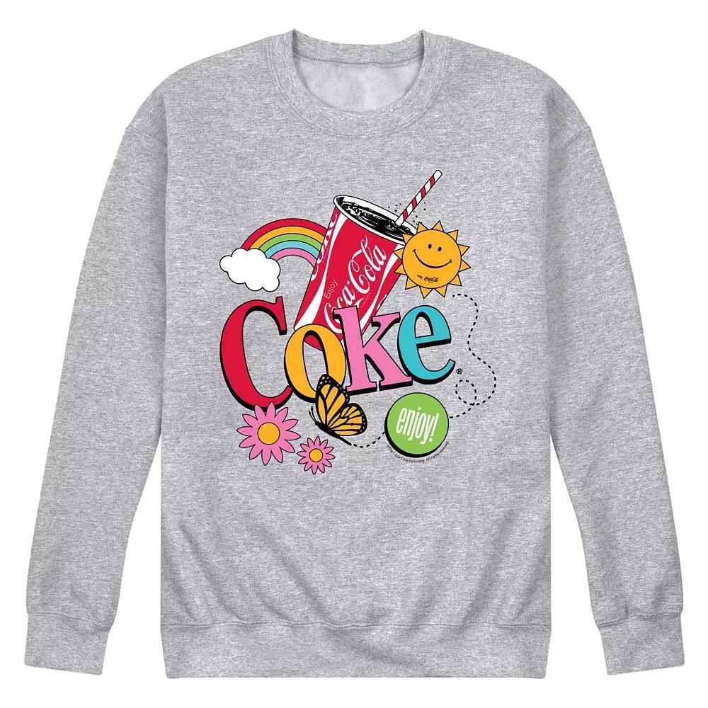 Mens Coke Colorful Collage Fleece Sweatshirt Product Image