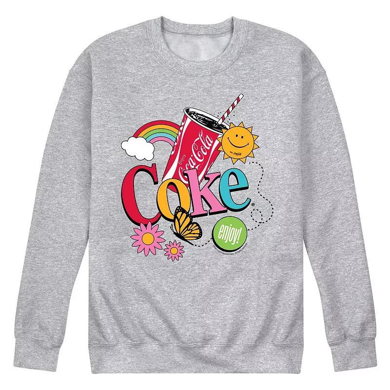 Mens Coke Colorful Collage Fleece Sweatshirt Product Image