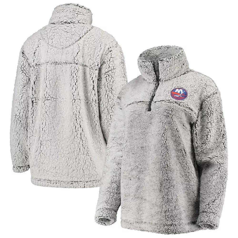 Women's G-III 4Her by Carl Banks Gray Toronto Maple Leafs Sherpa Quarter-Zip Pullover Jacket, Size: Small, Mpl Grey Product Image