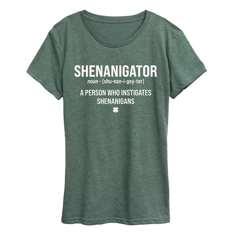 Womens Shenanigator Definition Graphic Tee Grey Green Product Image