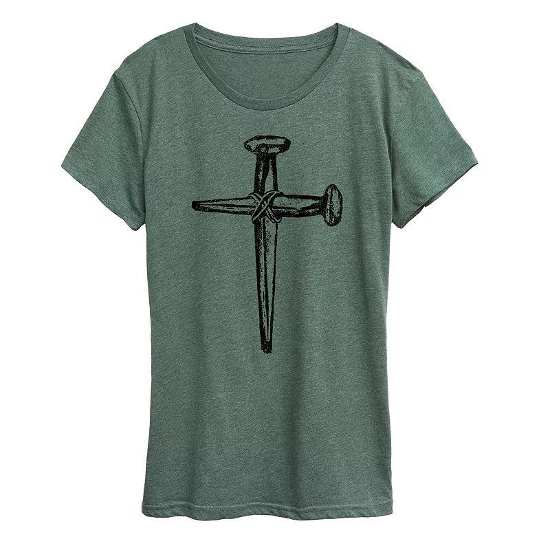 Womens Sunflower Ladybug Graphic Tee, Girls Grey Green Product Image