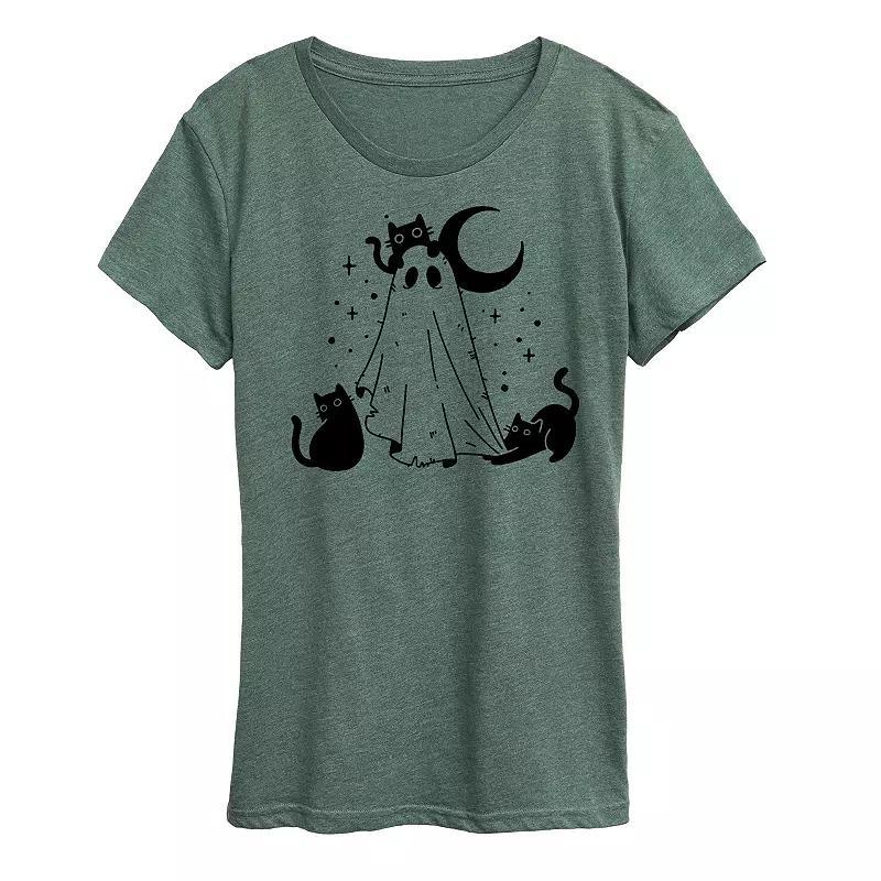 Womens Ghost and Cats Graphic Tee Product Image