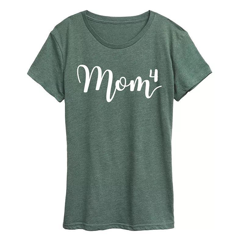 Womens Mom To The Fourth Power Graphic Tee, Girls Grey Wine Product Image