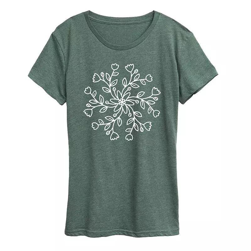 Womens Peanuts Snoopy Cookies Graphic Tee Grey Green Product Image