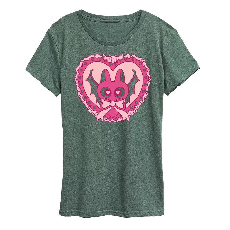 Womens Bat Cat Coquette Graphic Tee Blue Product Image