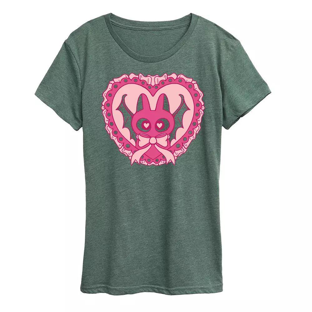 Womens Bat Cat Coquette Graphic Tee Blue Product Image
