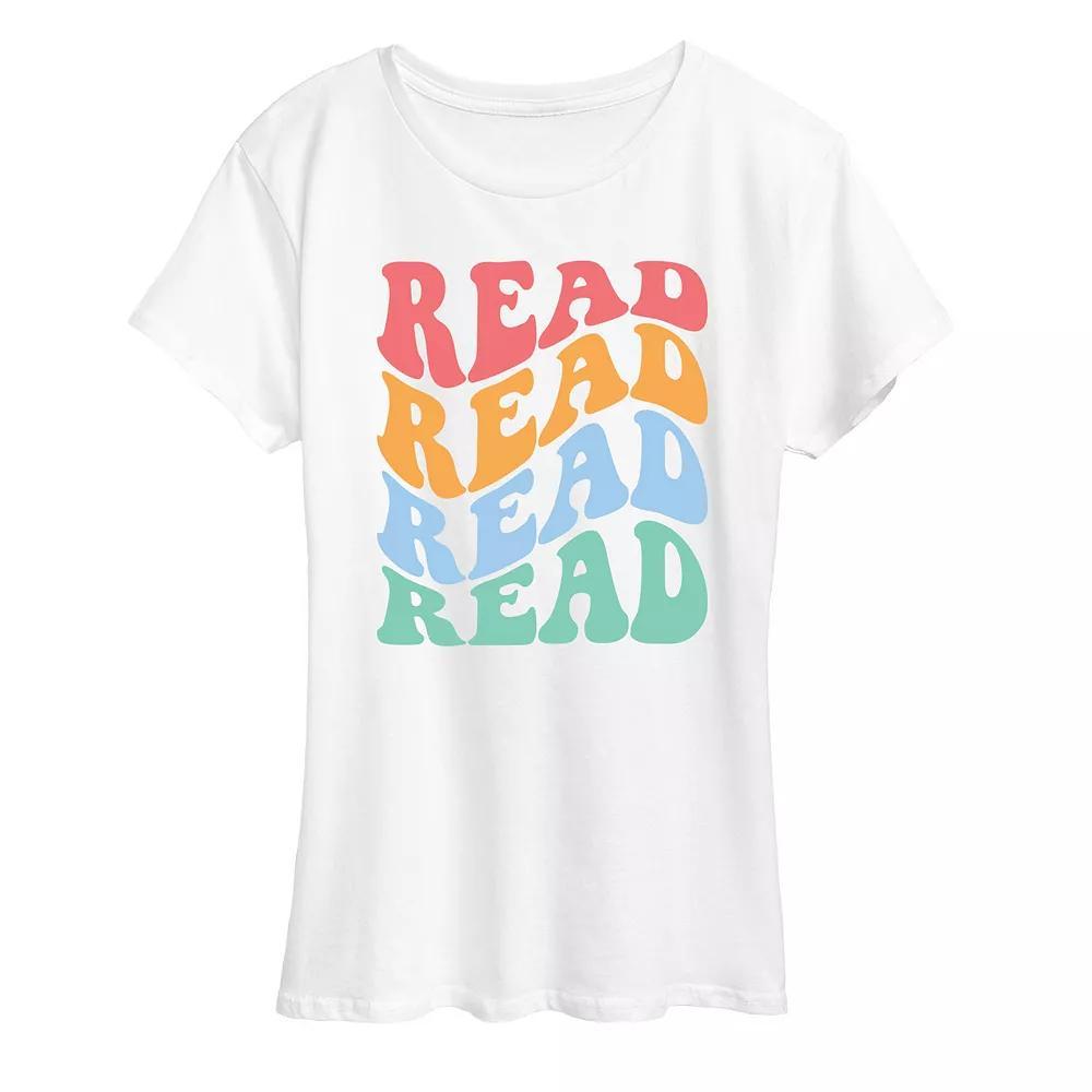Women's Read Retro Stacked Graphic Tee, Size: XXL, White Product Image