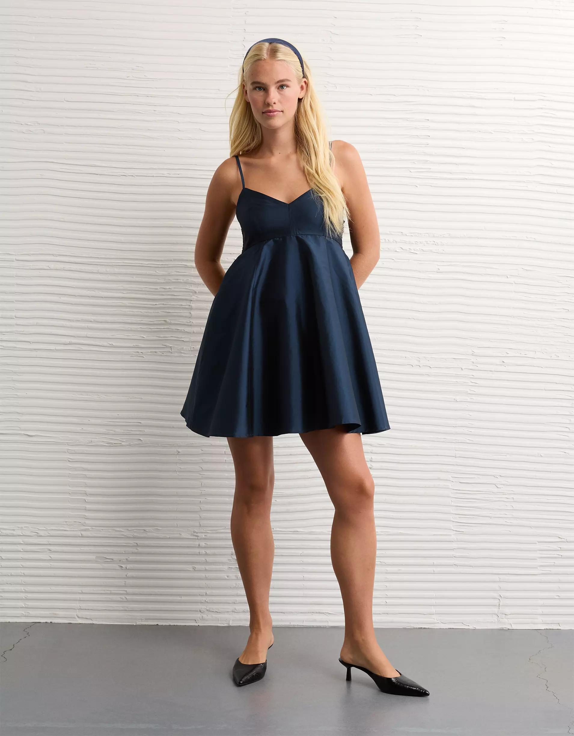 AE Bow Back Babydoll Mini Dress Product Image