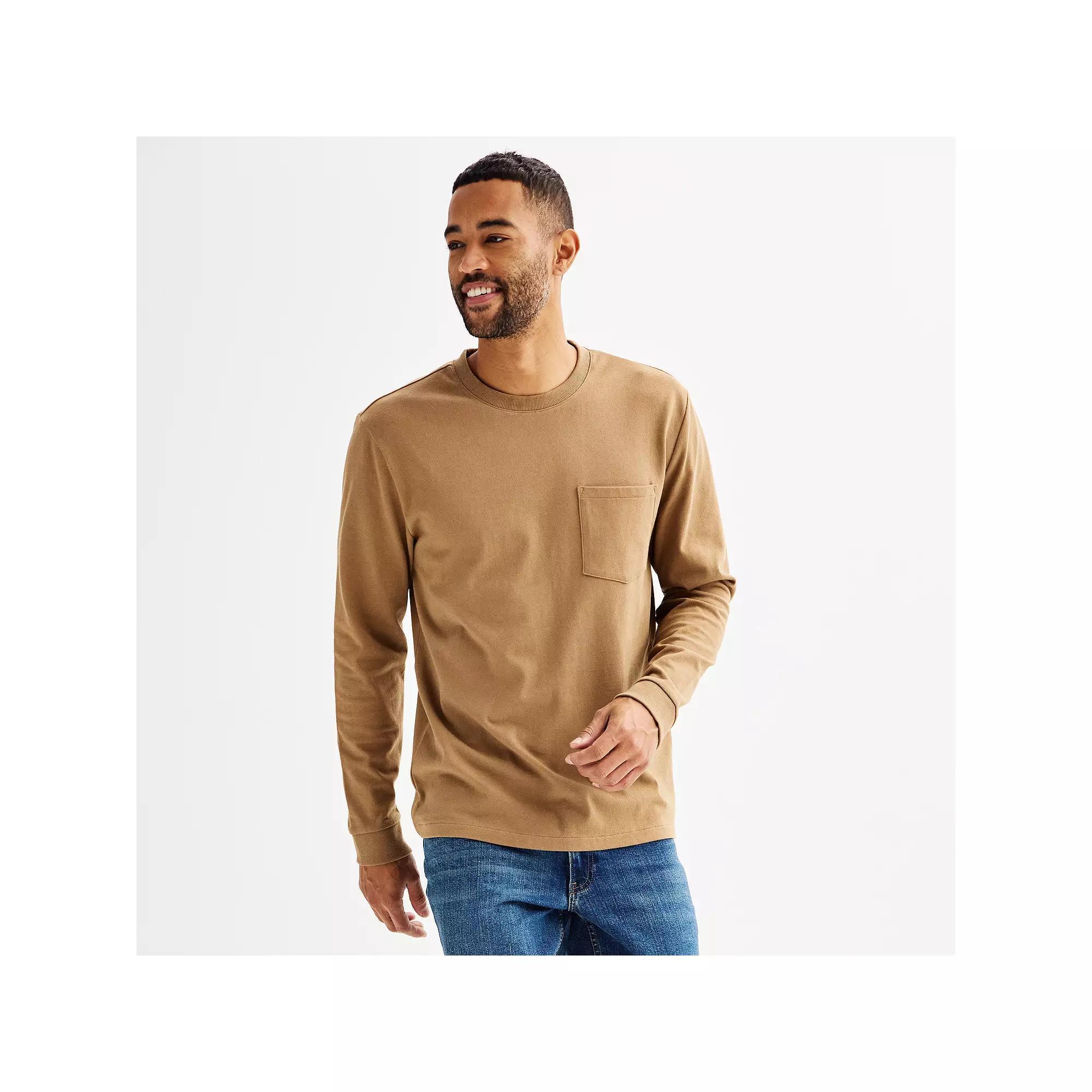 Men's Sonoma Goods For Life® Heavyweight Long Sleeve T-Shirt, Size: Large, Gray Product Image