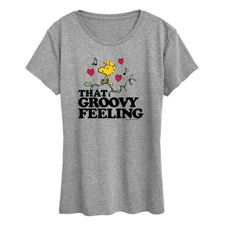 Womens Peanuts Woodstock Groovy Feeling Graphic Tee Product Image