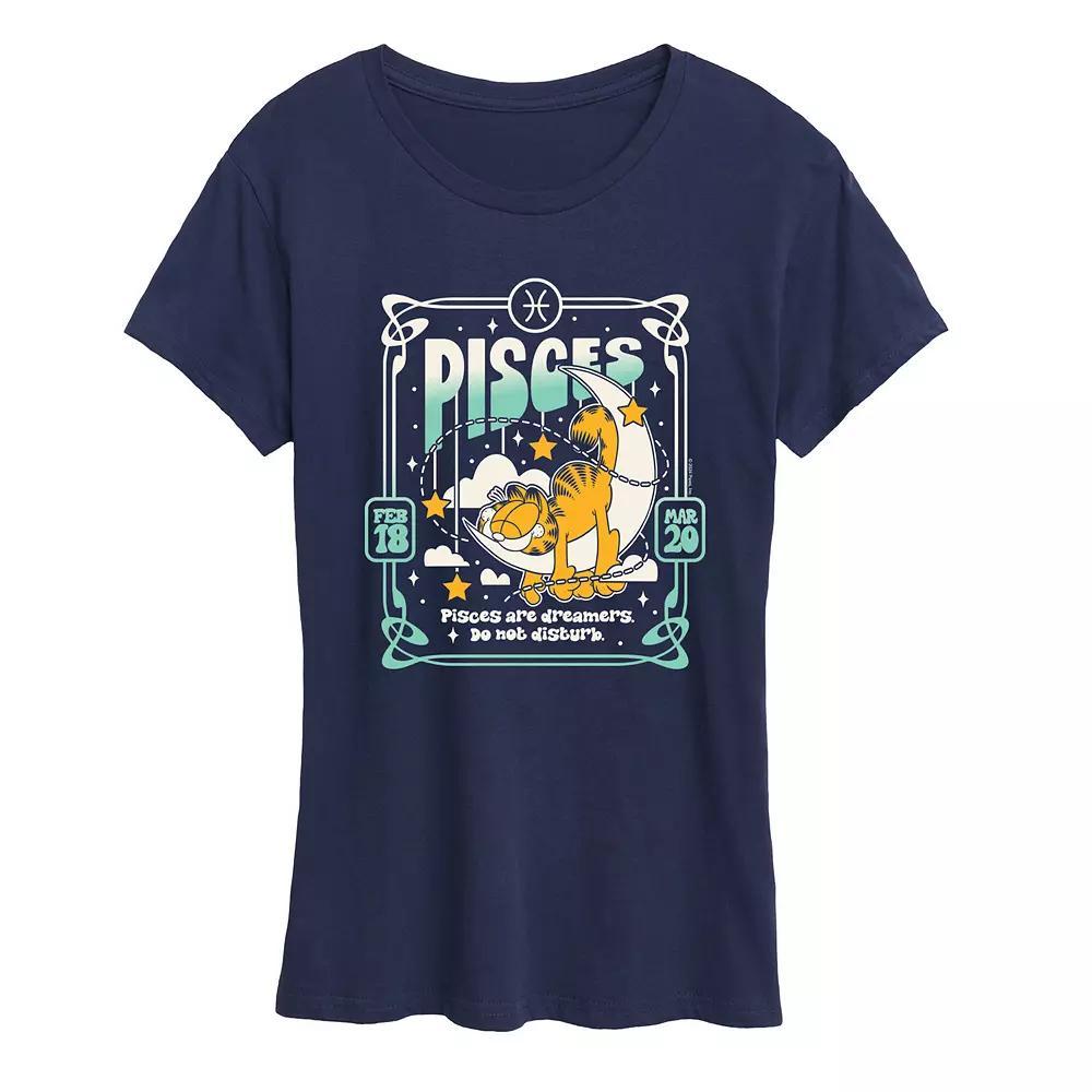 Women's Garfield Pisces Graphic Tee, Size: Small, Blue Product Image