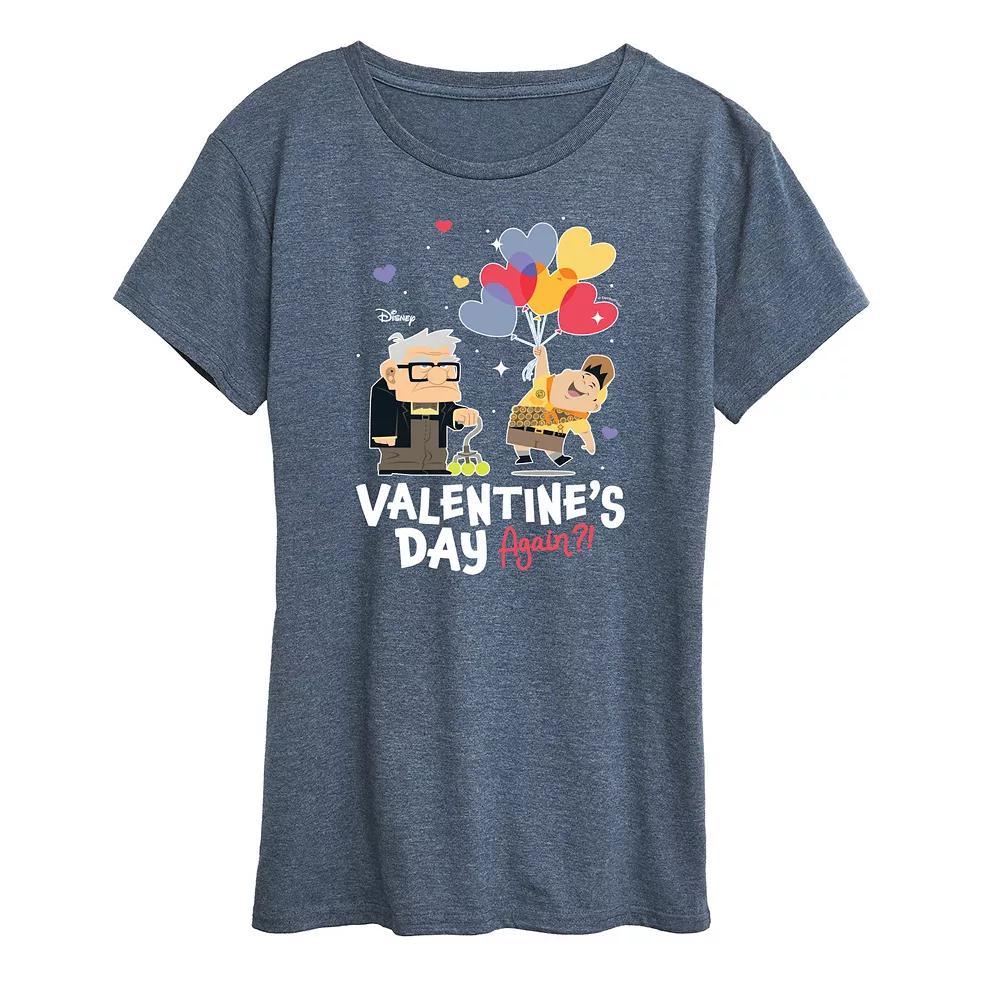 Disney / Pixar's Up Women's Valentine's Day Again Graphic Tee, Size: XXL, Heather Grey Product Image