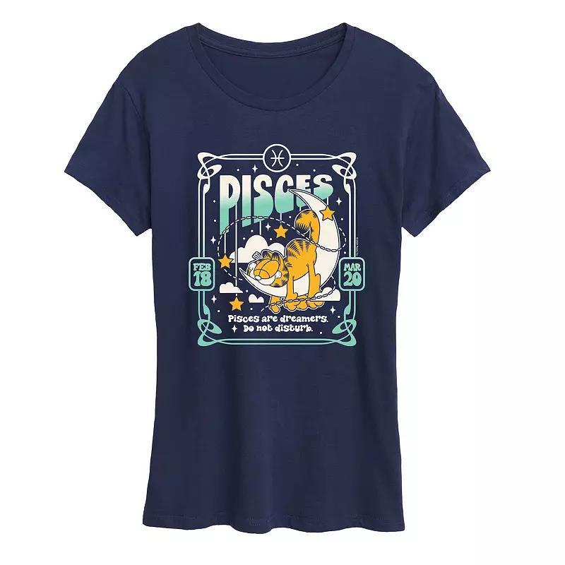 Women's Garfield Pisces Graphic Tee, Size: Small, Blue Product Image